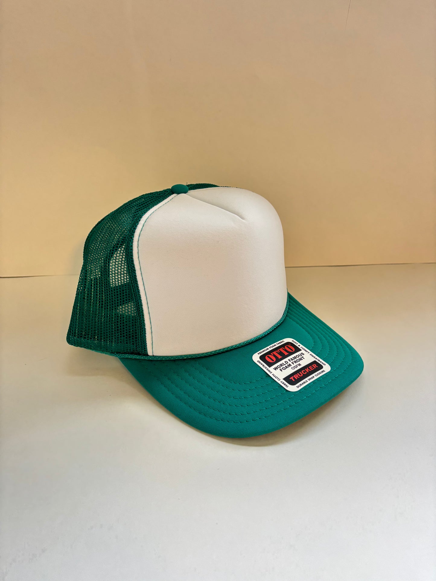 High Profile Snapback Trucker Hat- Teal/White/Teal