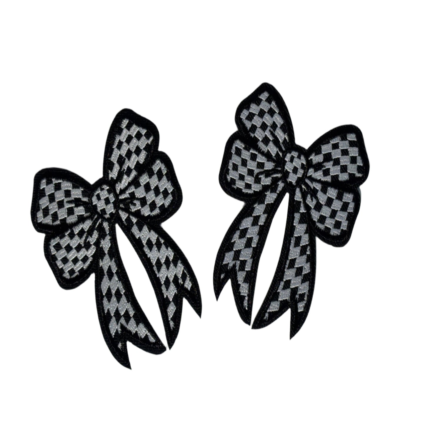 Black & White Checkered Bow Patch