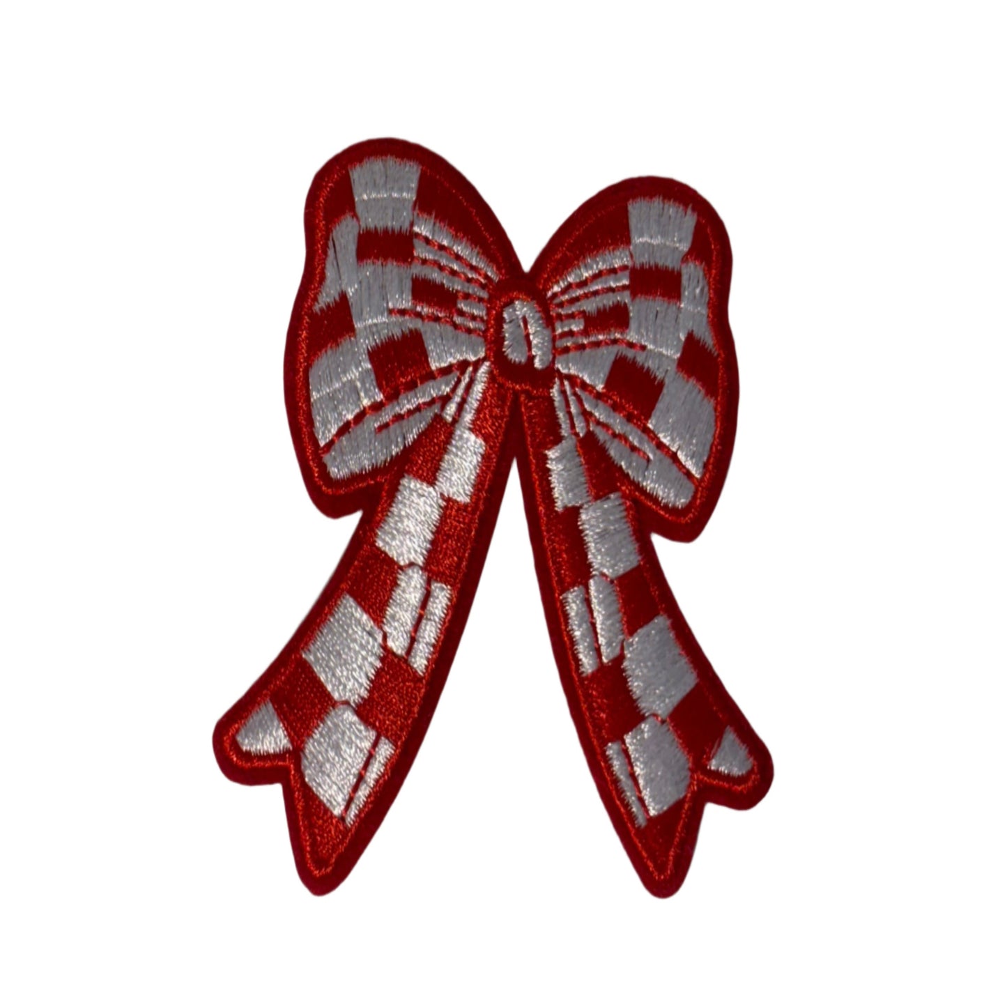 Red Checkered Bow Patch
