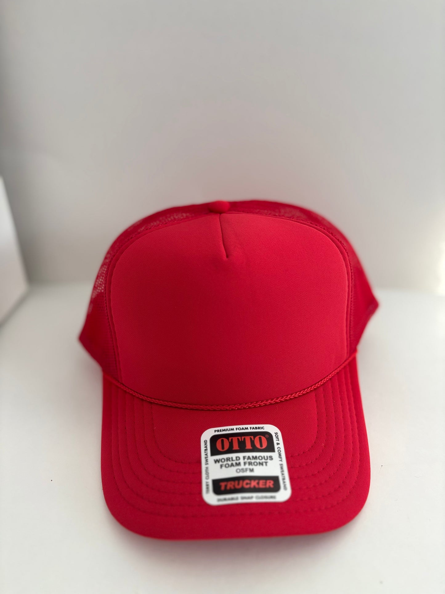 High Profile Snapback Trucker Hat- Red