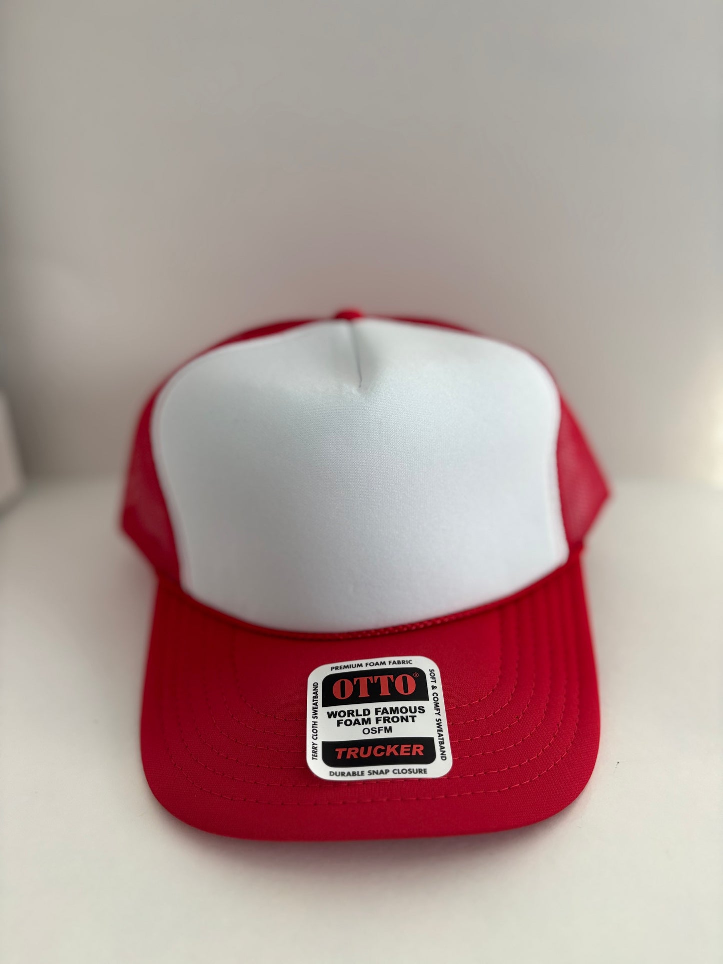 High Profile Snapback Trucker Hat- Red/White/Red