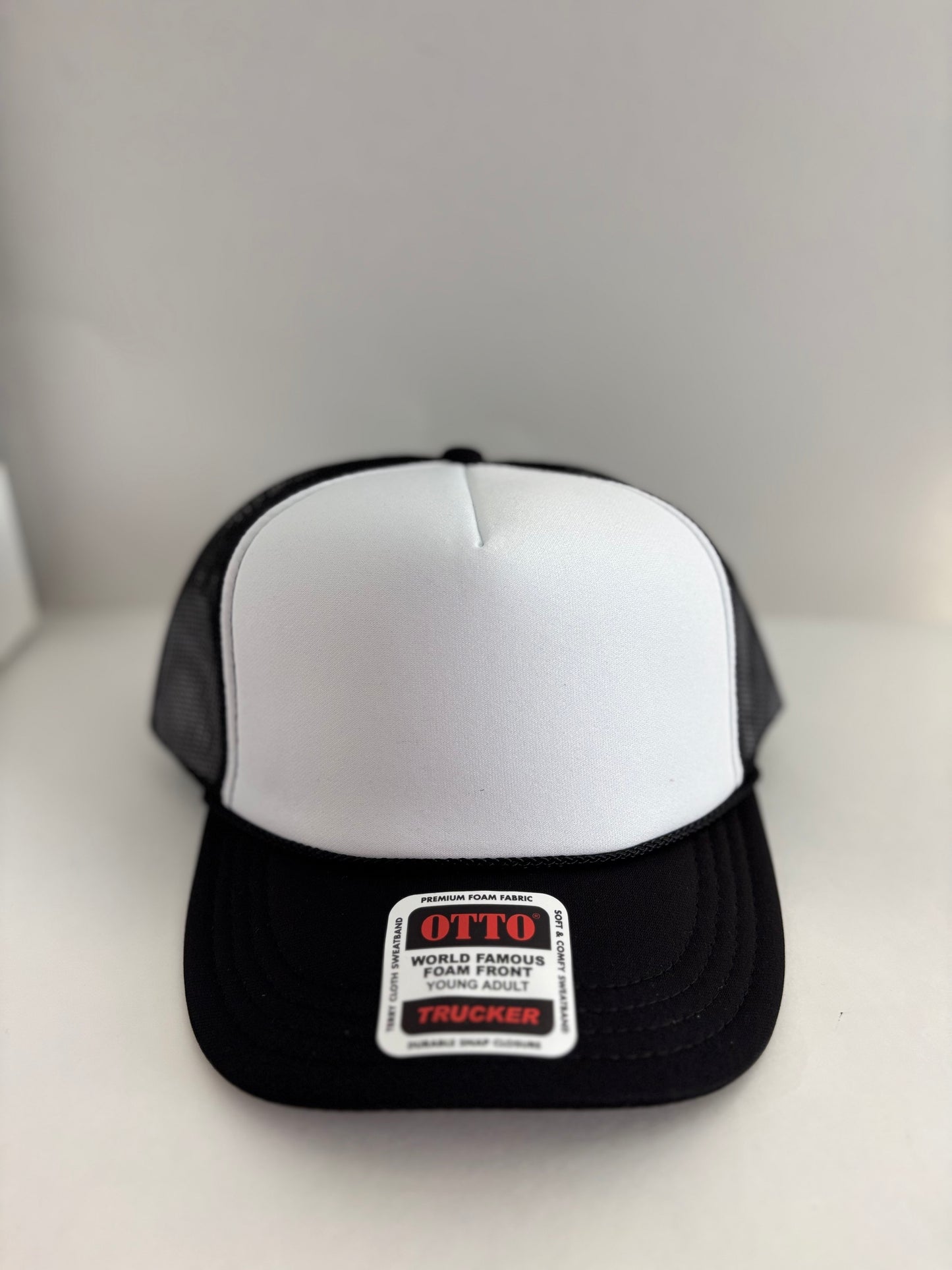 YOUTH High Profile Snapback Trucker Hat- Black/White/Black