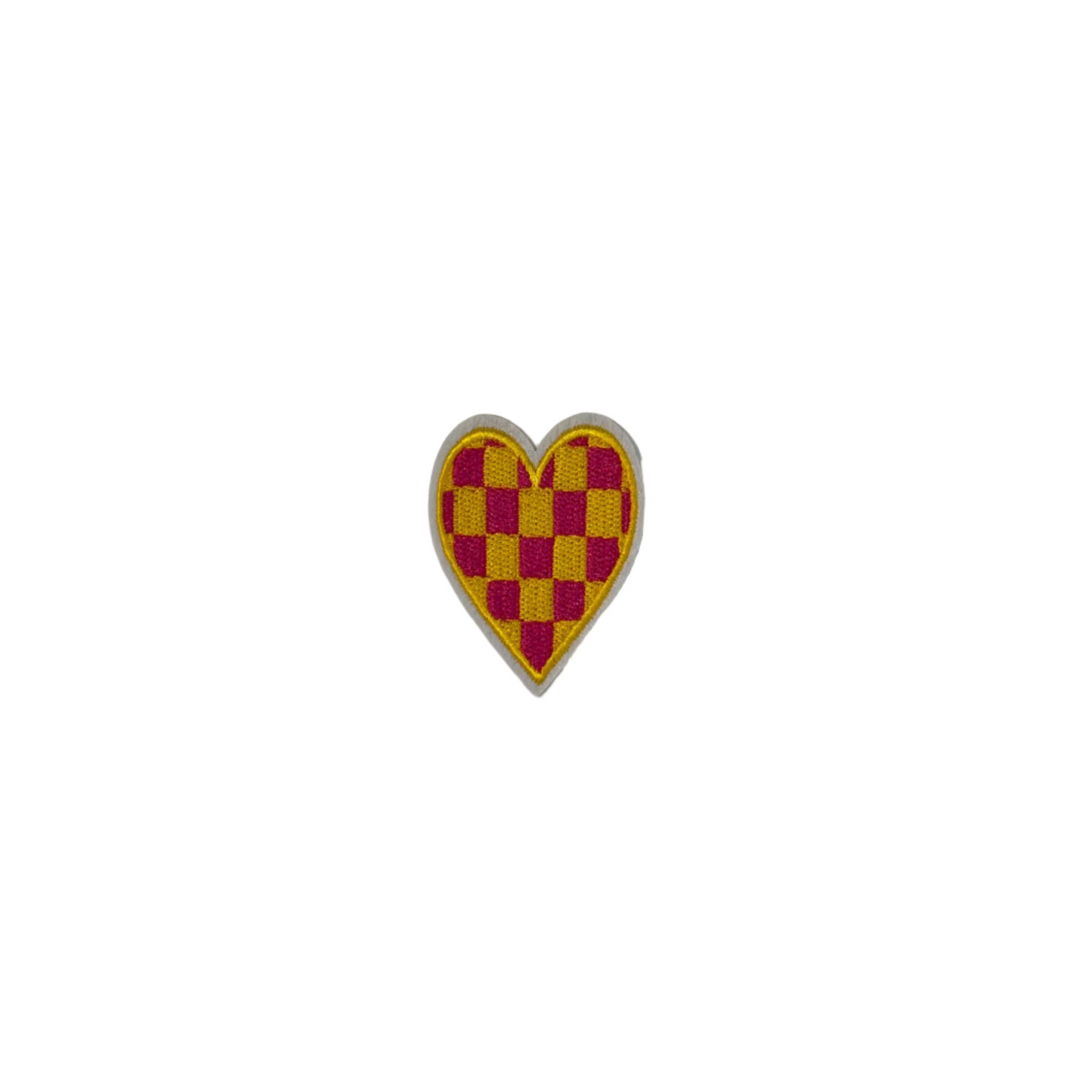 Checkered Heart Multicolored Patch