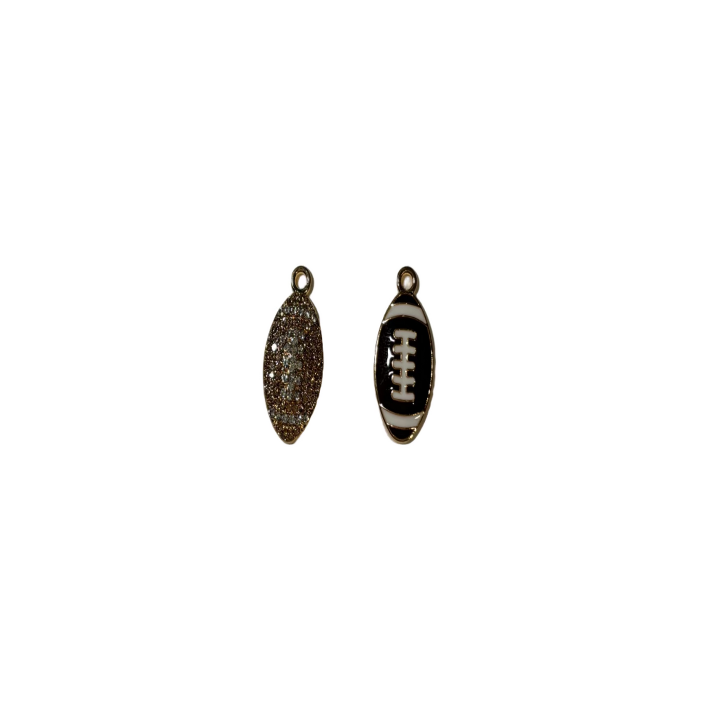 Rhinestone Football Charm