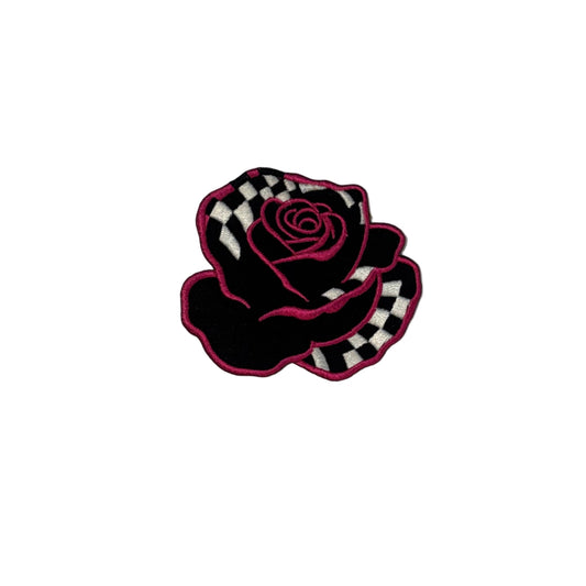 Checkered Pink Rose Patch