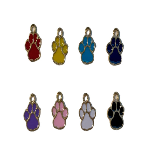Colored Animal Paw Print Charm