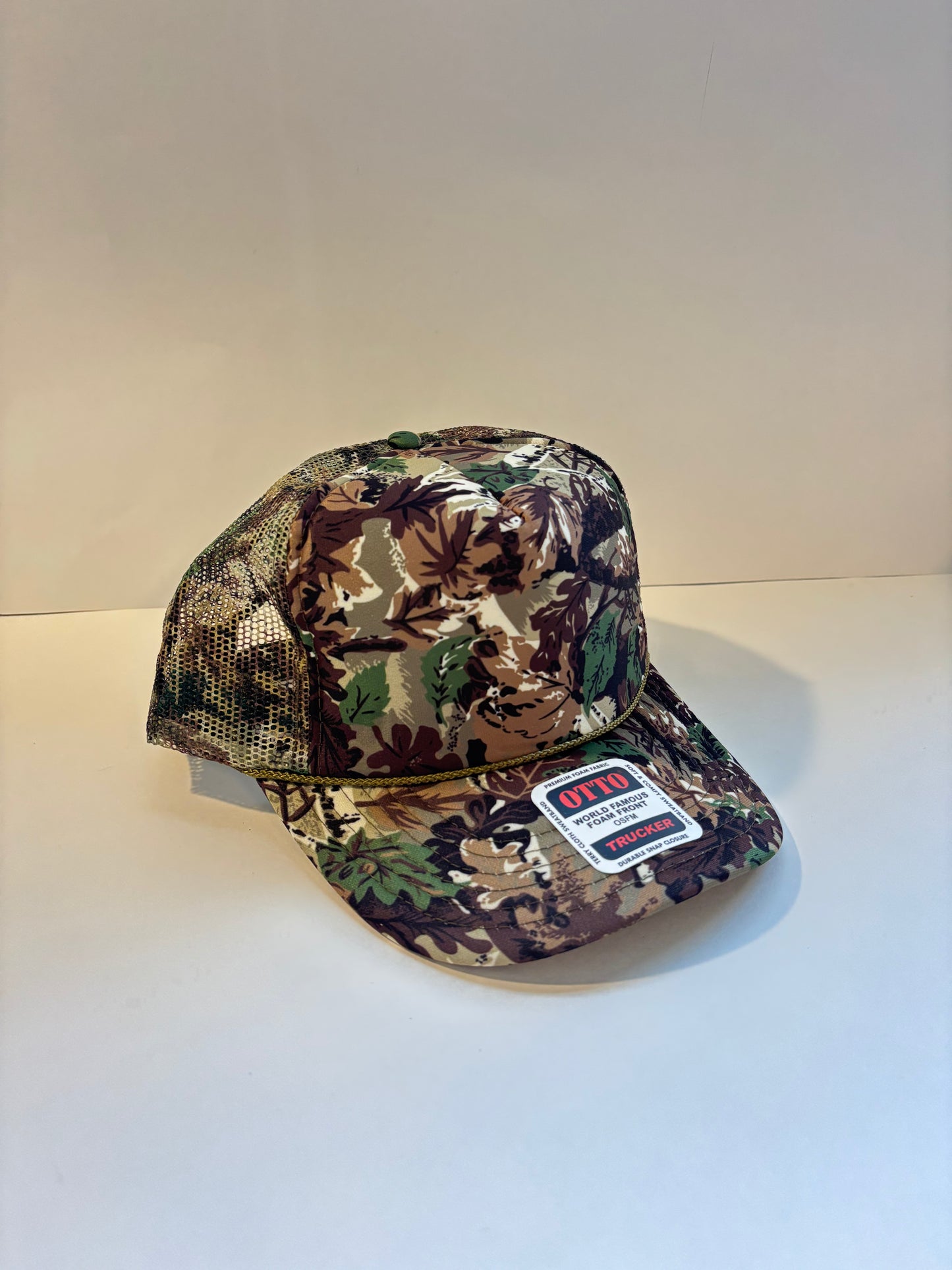 High Profile Snapback Trucker Hat- All Camo