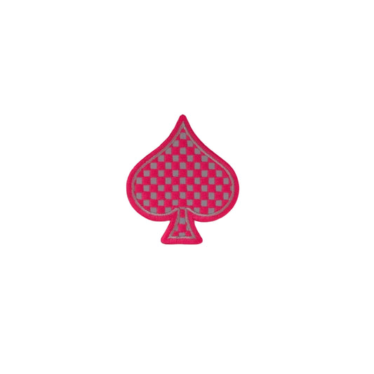 Neon Pink Checkered Spade Patch