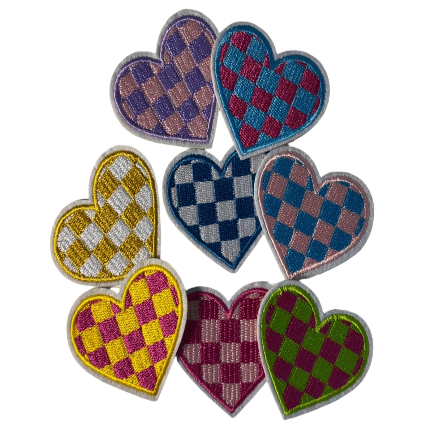 Checkered Heart Multicolored Patch