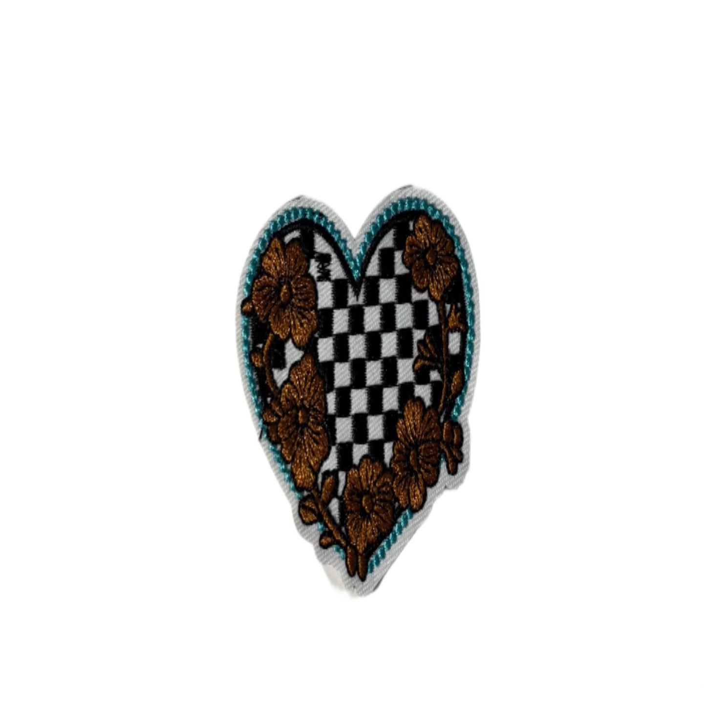 Checkered Heart Western Patch