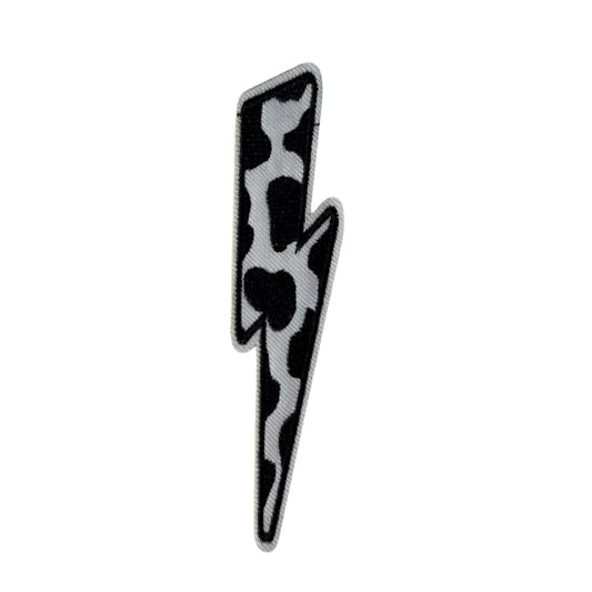 Cowprint Lightning Bolt Patch