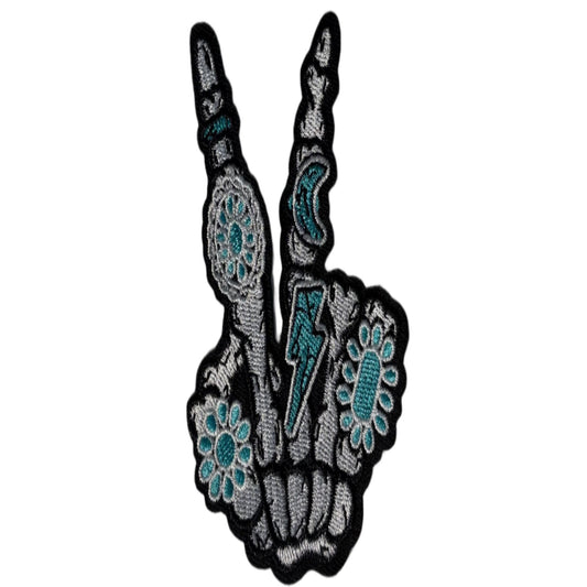 Skeleton Peace Sign Patch