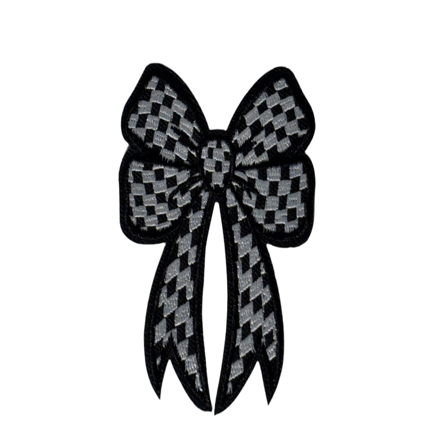 Black & White Checkered Bow Patch