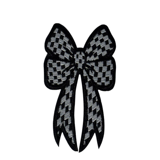 Black & White Checkered Bow Patch