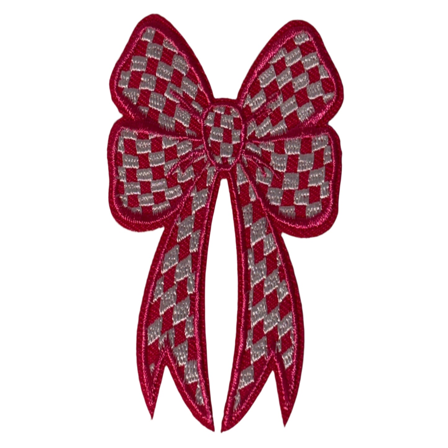 Pink Checkered Bow Patch
