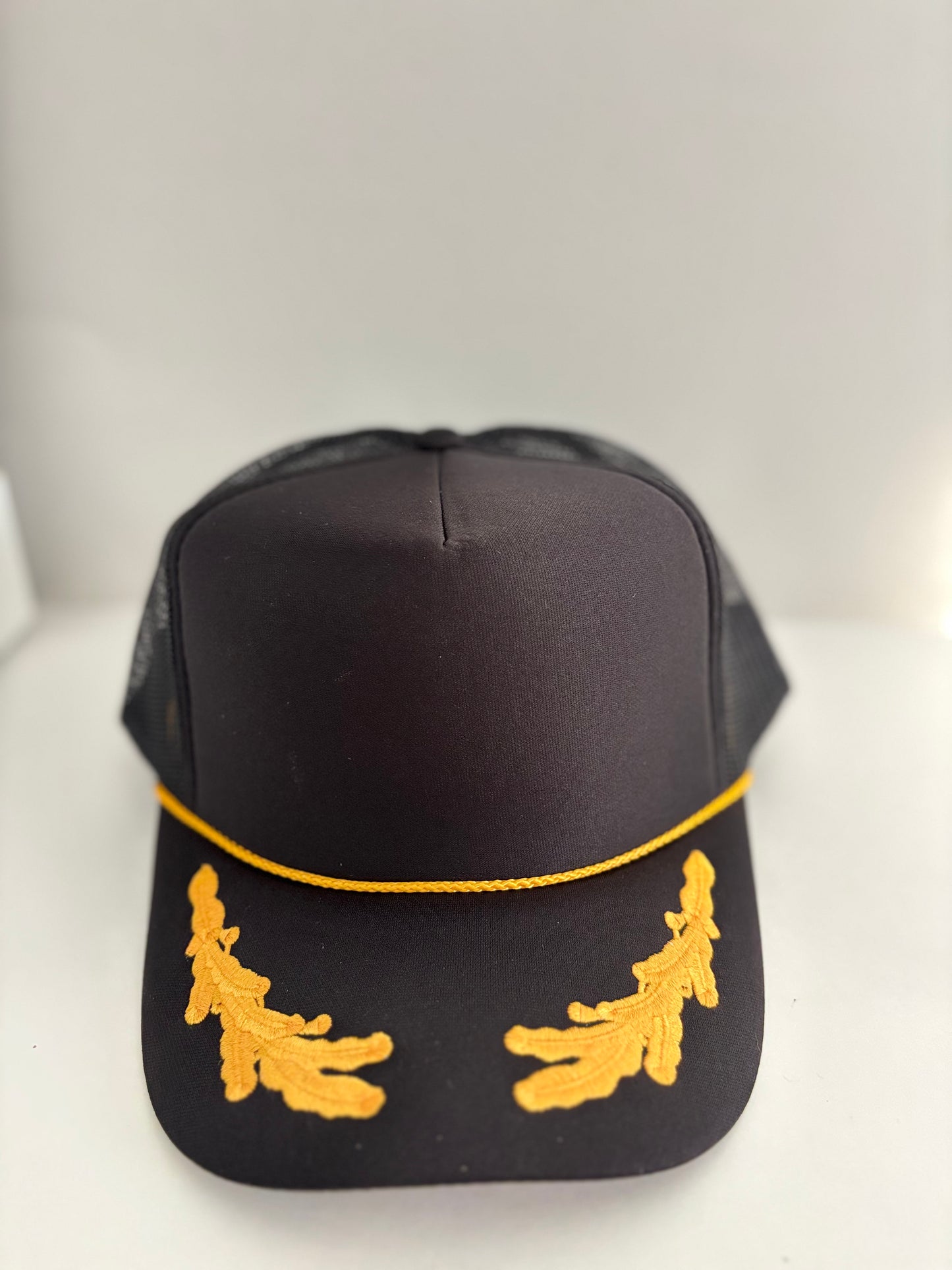 High Profile Snapback Trucker Hat- Black/Gold