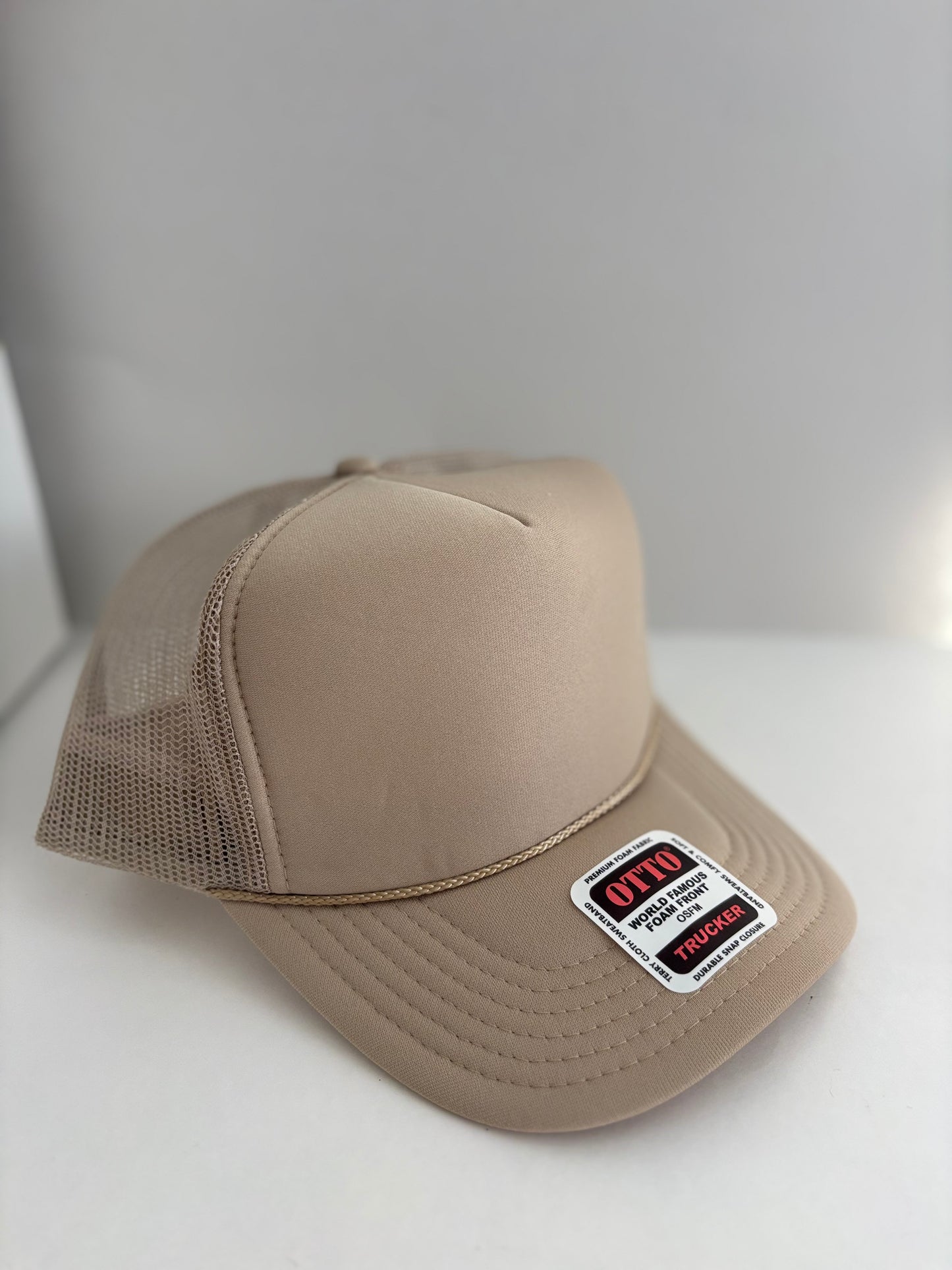 High Profile Snapback Trucker Hat- Khaki