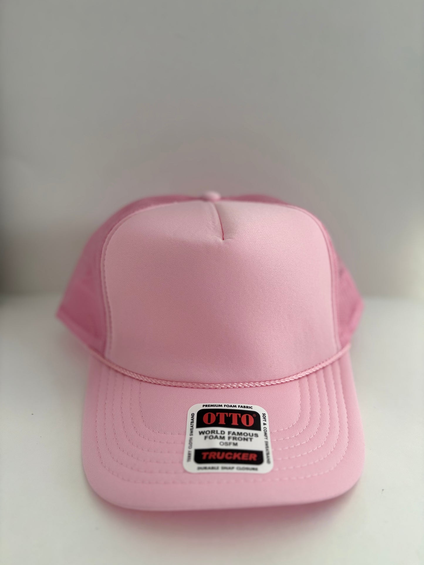 High Profile Snapback Trucker Hat- Soft Pink