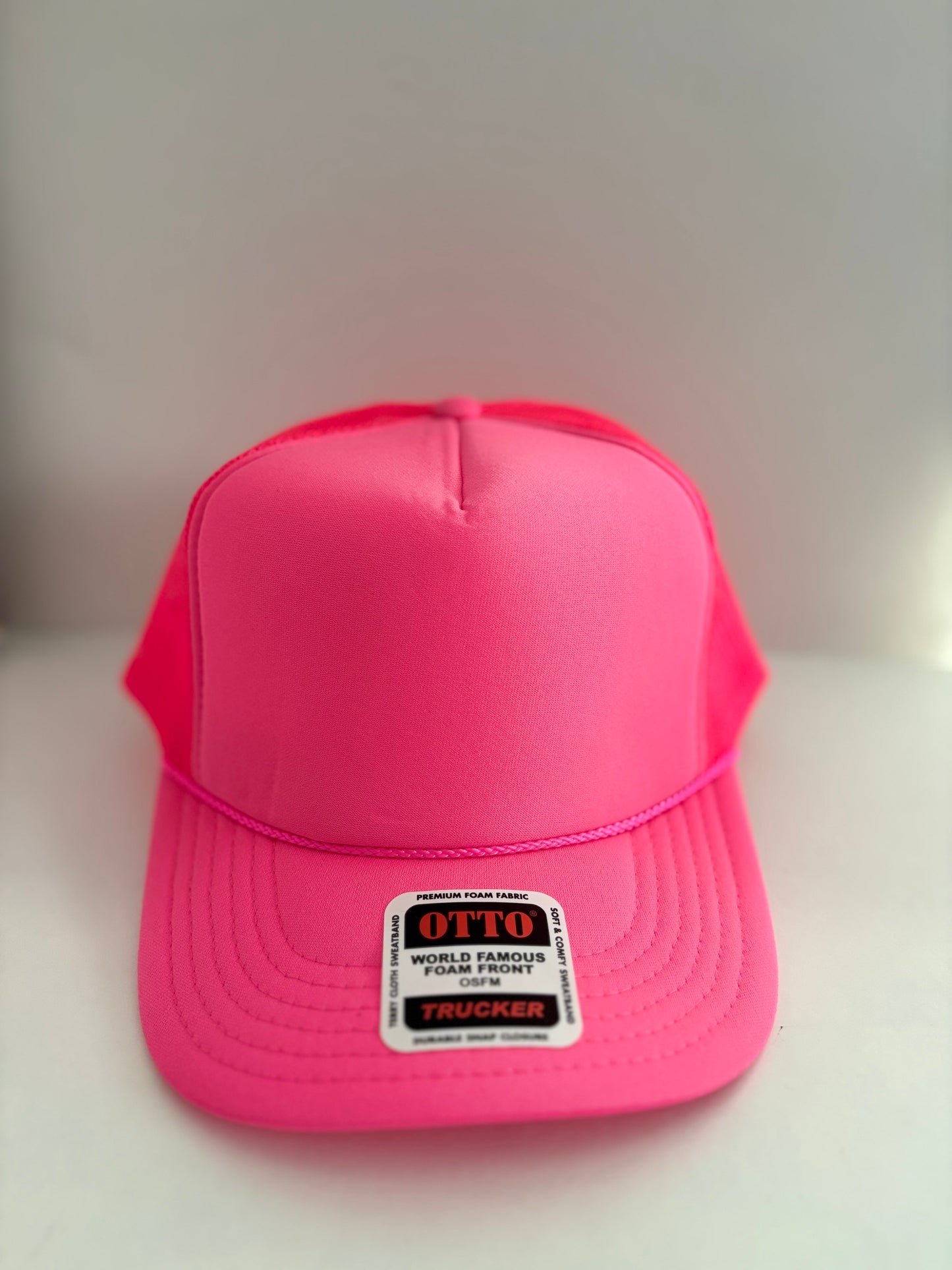 High Profile Snapback Trucker Hat- Neon Pink
