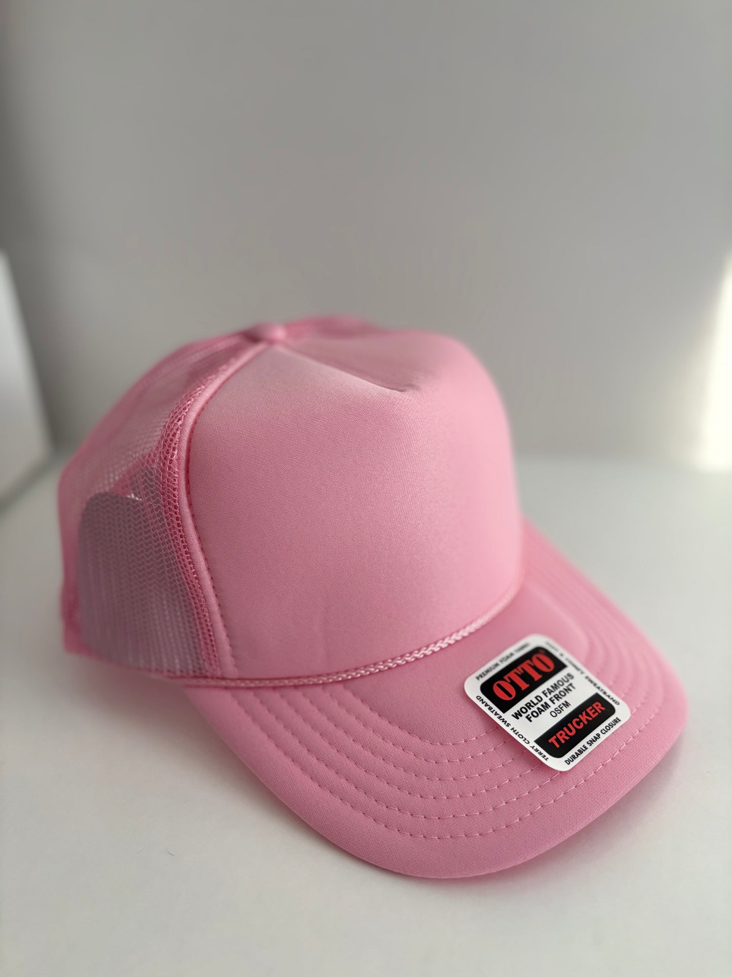 High Profile Snapback Trucker Hat- Pink