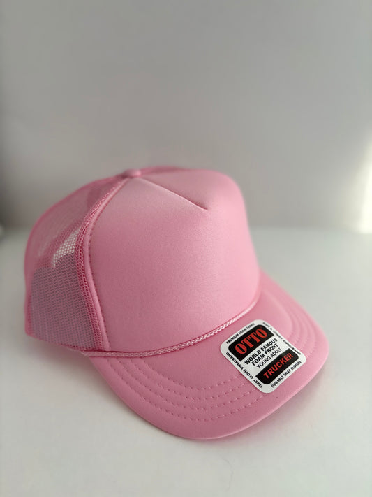 YOUTH High Profile Snapback Trucker Hat- Pink