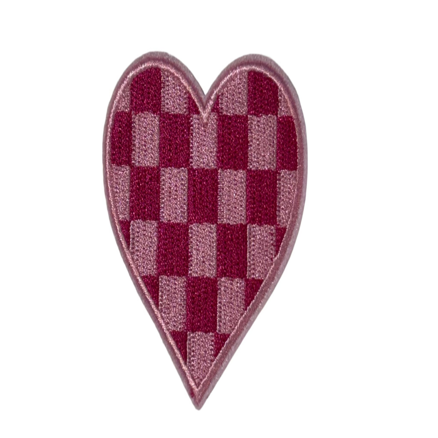Pink Checkered Heart