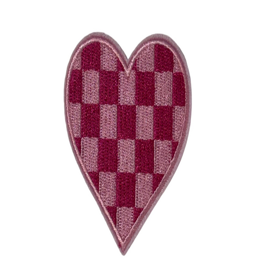 Pink Checkered Heart