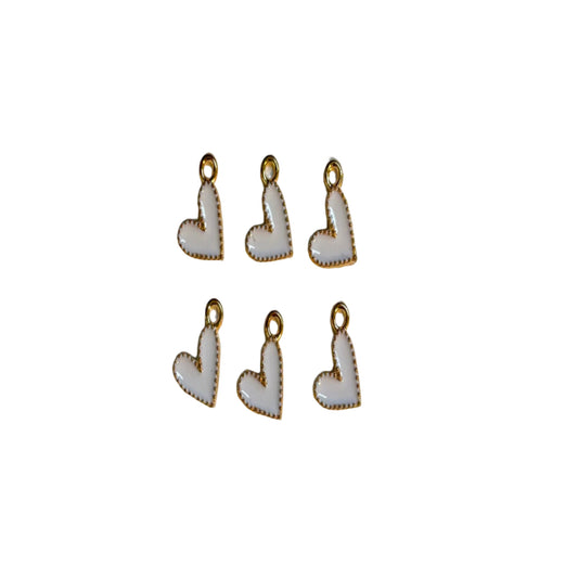 Mini White Heart Charm