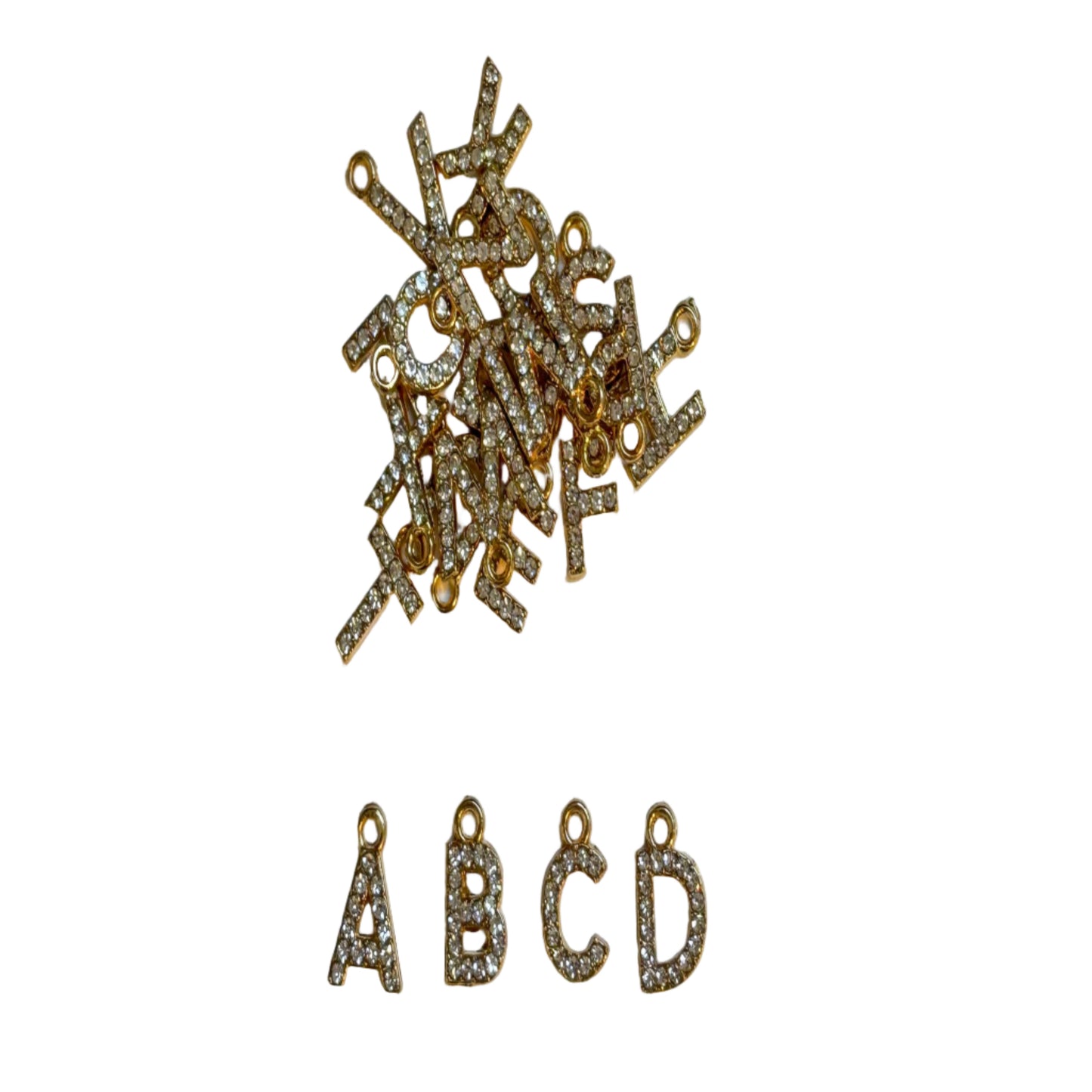 Rhinestone Letter Charm