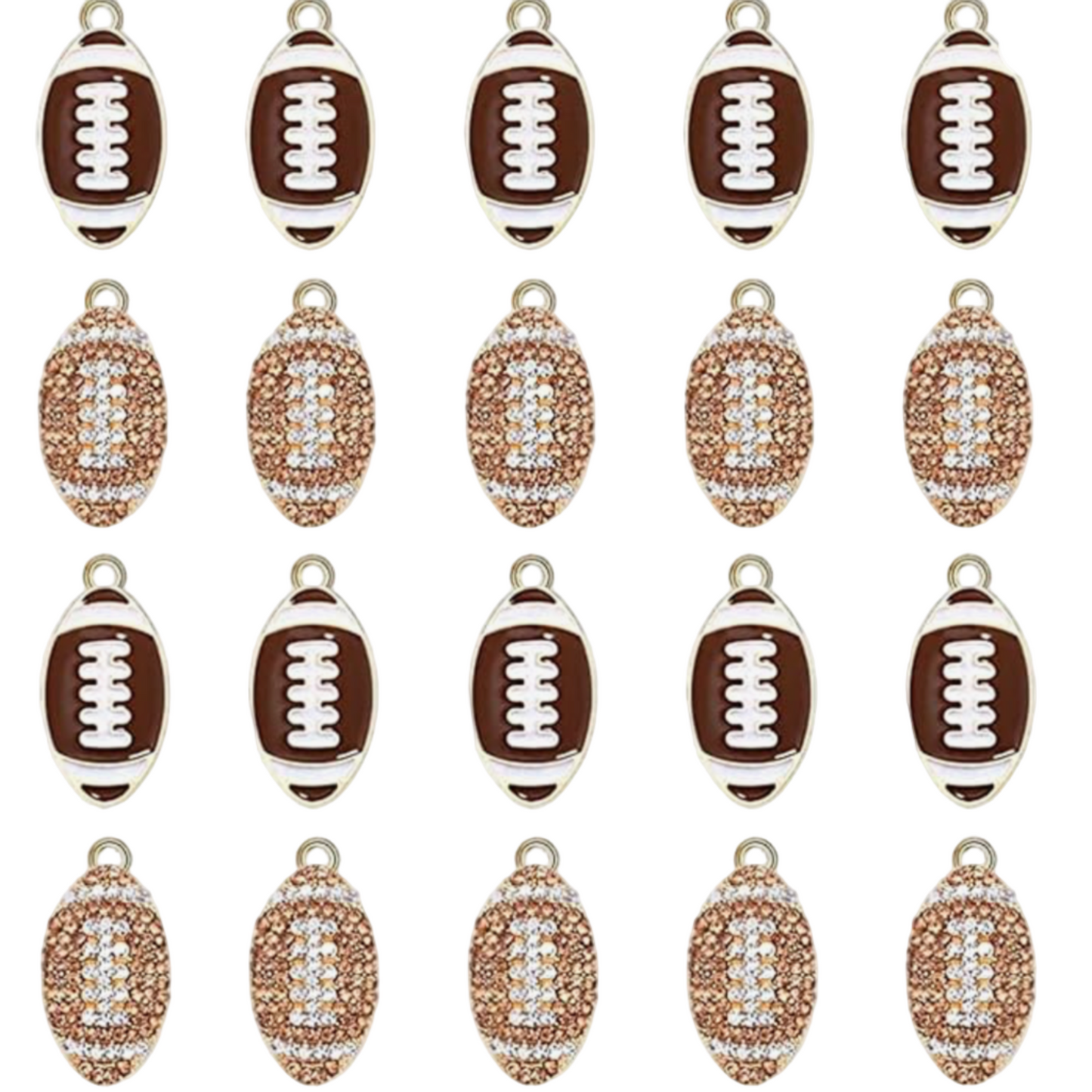 Rhinestone Football Charm